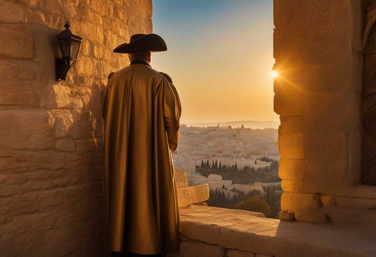 Vigilant-watchmen-on-Jerusalem-walls-at-dawn-scanning-horizon-in-warm-golden-light_mycm