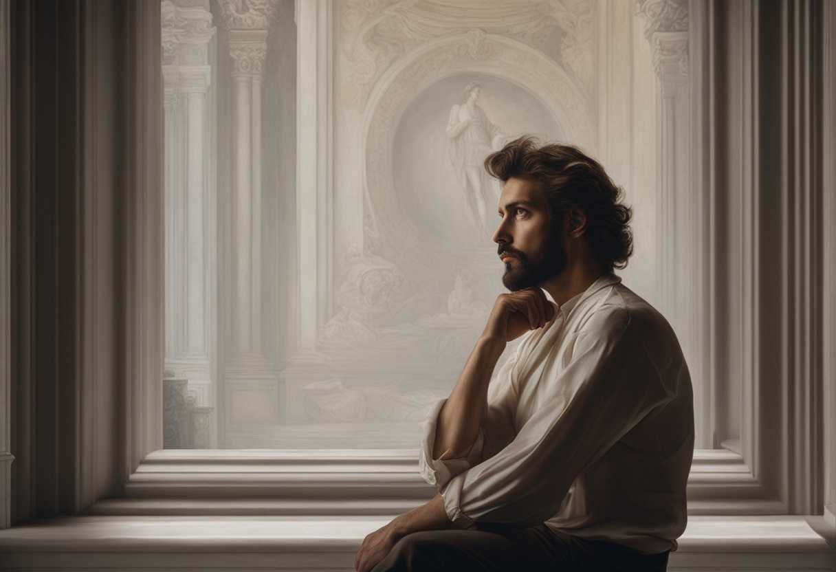 A-man-sits-in-soft-light-deep-in-thought-exuding-quiet-strength-and-reverence_hcie
