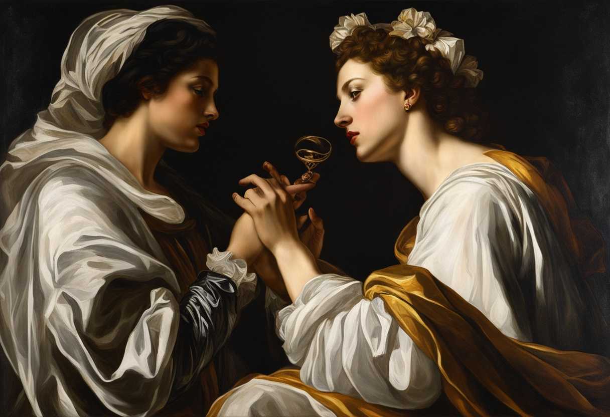 Contrasting-figures-one-in-opulent-attire-with-a-gold-ring-the-other-in-rags_phmo