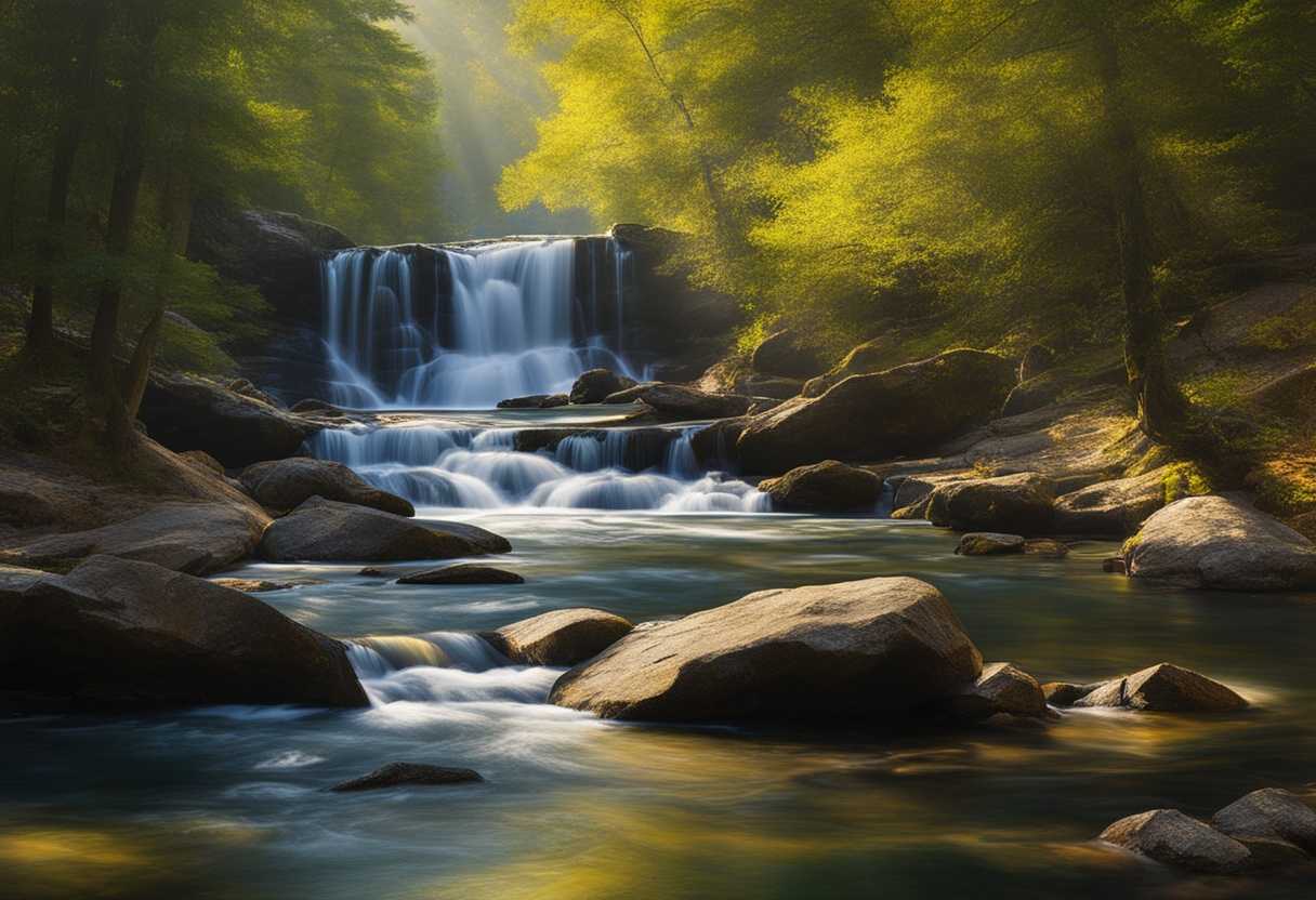 Sunlight-dances-on-clear-spring-water-cascading-over-rocks-creating-a-tranquil-yet-dynamic-scene_oktv