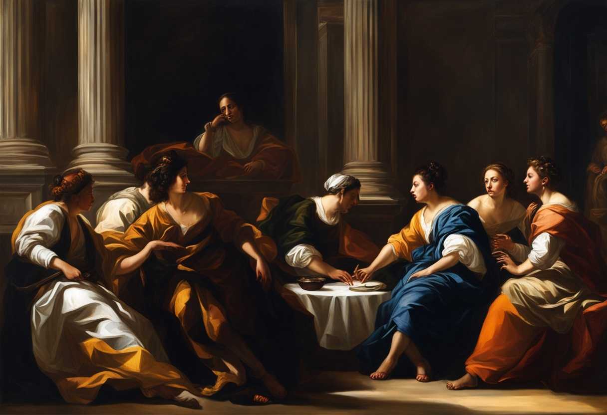 Diverse-group-in-deep-conversation-emotions-running-high-dramatic-lighting-casting-shadows-candid_lvjj