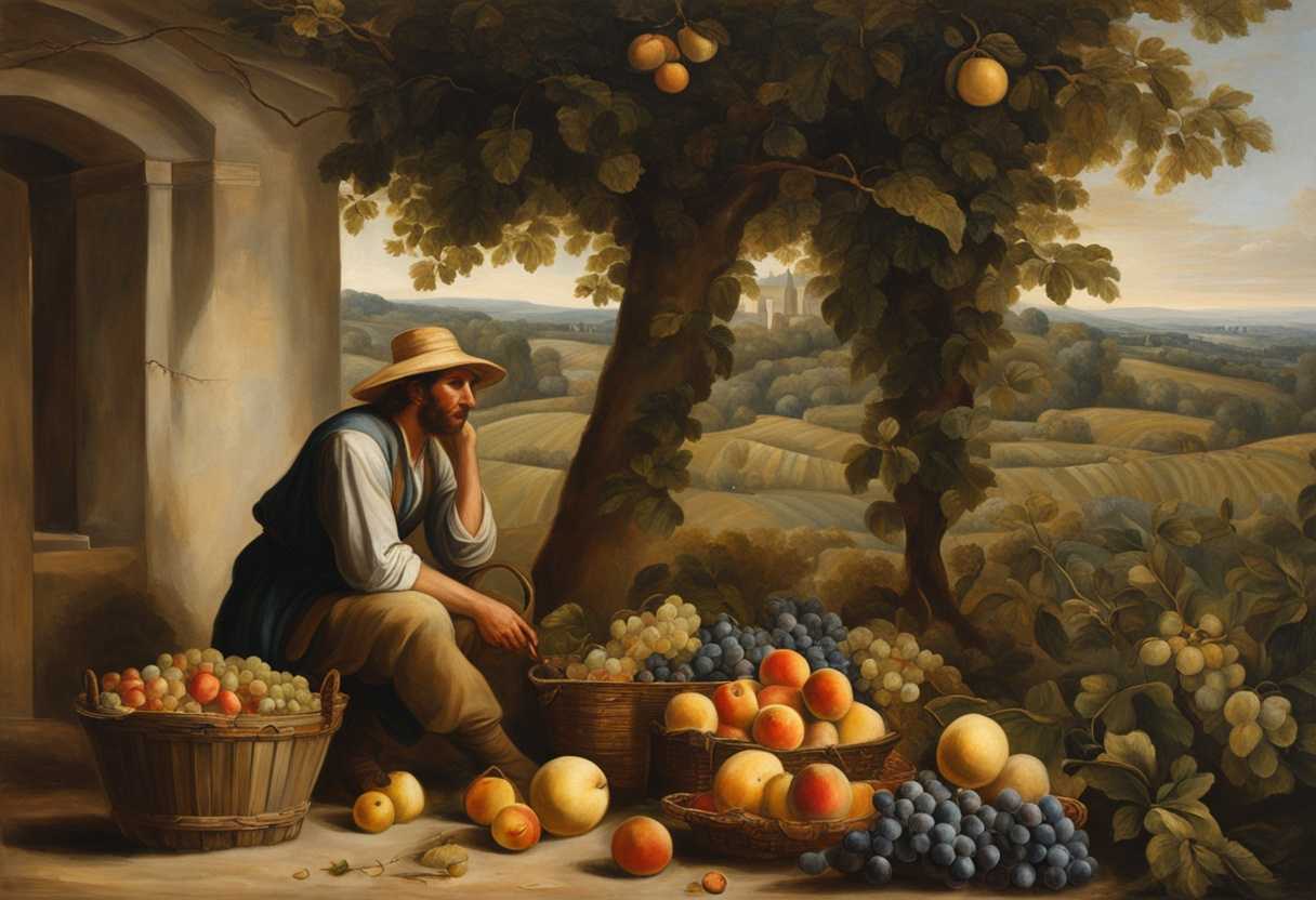 A-farmer-gazes-at-ripening-fruit-under-the-sun-patiently-awaiting-the-rains_hfwz