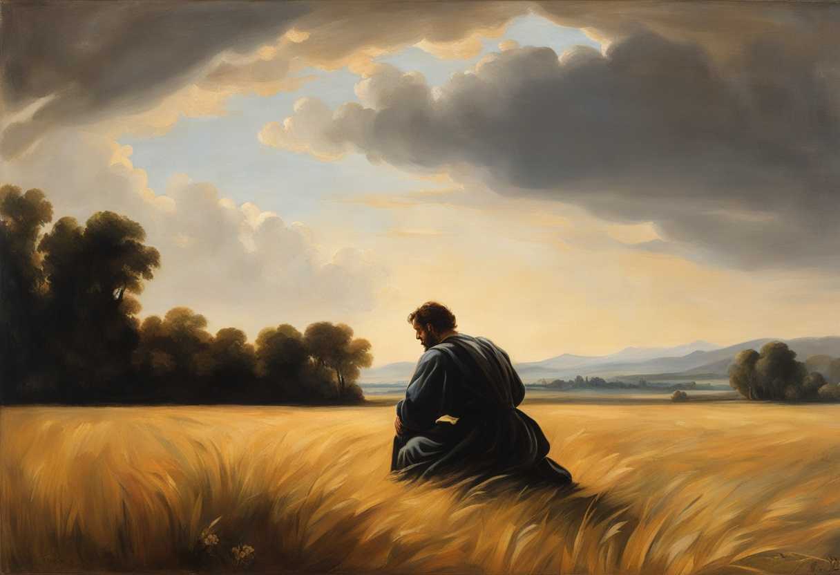 Man-kneeling-in-a-sunlit-field-eyes-closed-feeling-protected-and-guided-by-the-Lord_mfjr