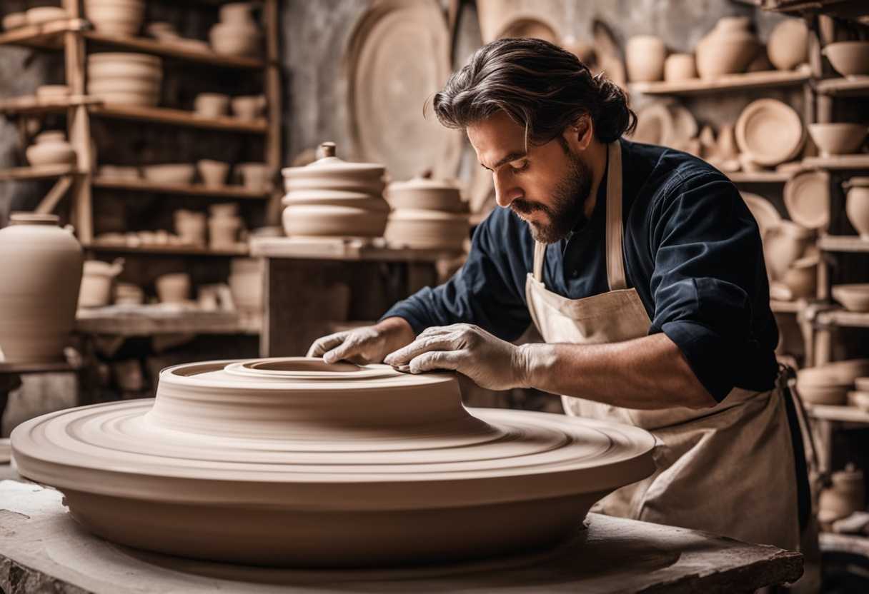 Potter-expertly-molds-clay-on-wheel-transforming-it-into-a-beautiful-creation_iotz