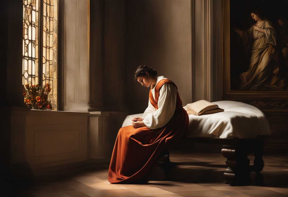 A-young-person-finds-solace-in-the-Lord's-comforting-presence-bathed-in-warm-light_kuac
