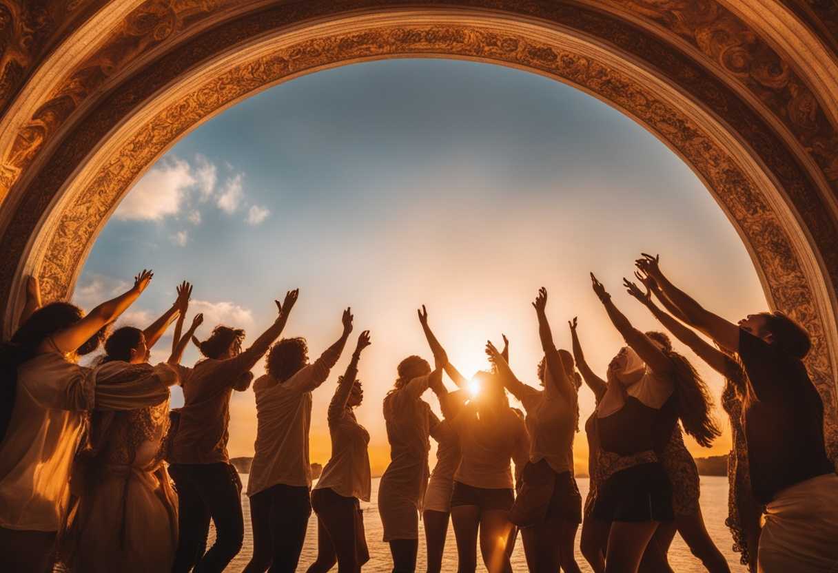 People-in-a-circle-at-sunset-faces-glowing-showing-joy-trust-and-unity_ifoo