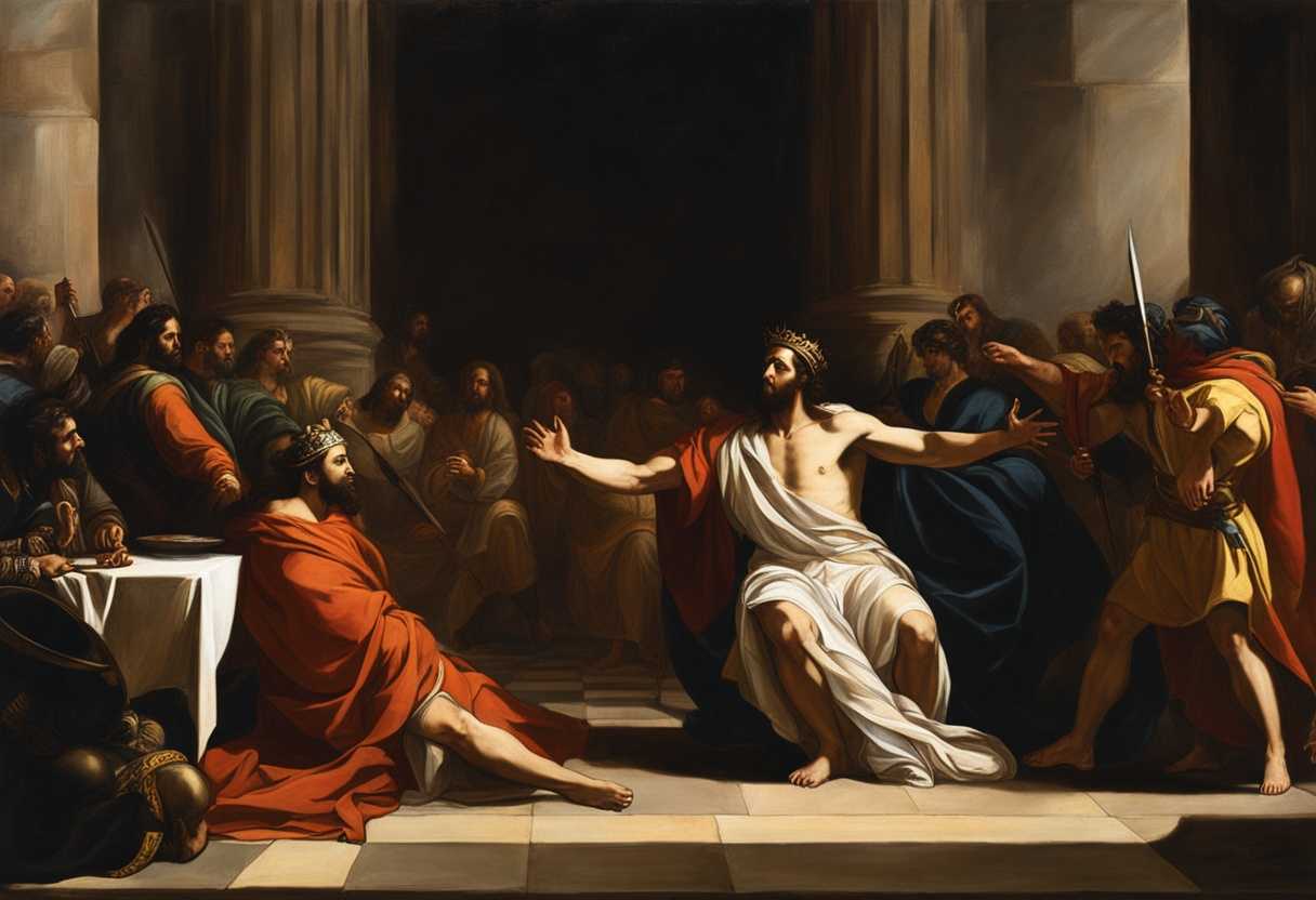 Tense-prophecy-scene-Zedekiah-and-Nebuchadnezzar-power-clash-dramatic-lighting-solemn-expression_pcco