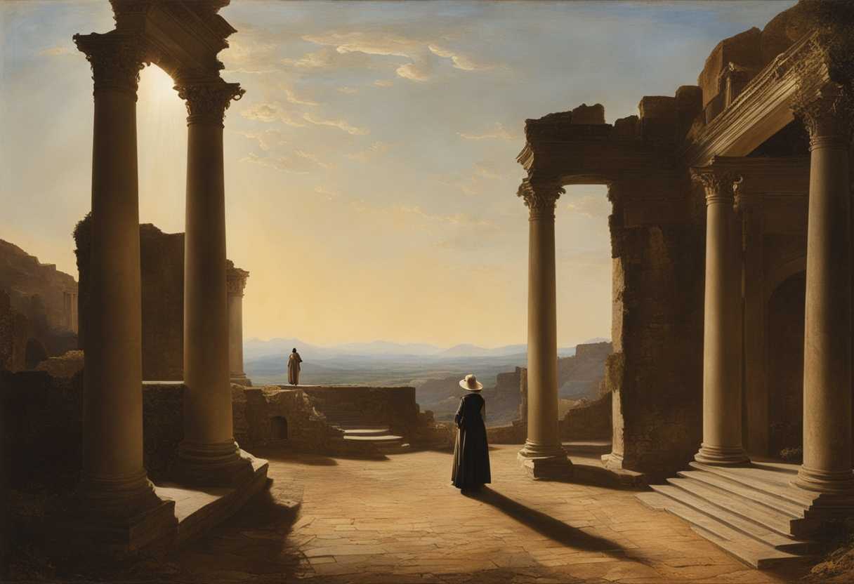 A-lone-figure-stands-amidst-sunlit-ancient-ruins-casting-dramatic-shadows-evoking-a-mysterious-aur_qmlp