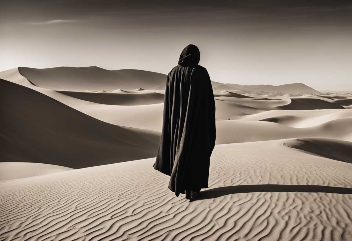 A-lone-figure-stands-in-the-desert-buffeted-by-hot-winds-symbolizing-struggle-and-vulnerability_vcby