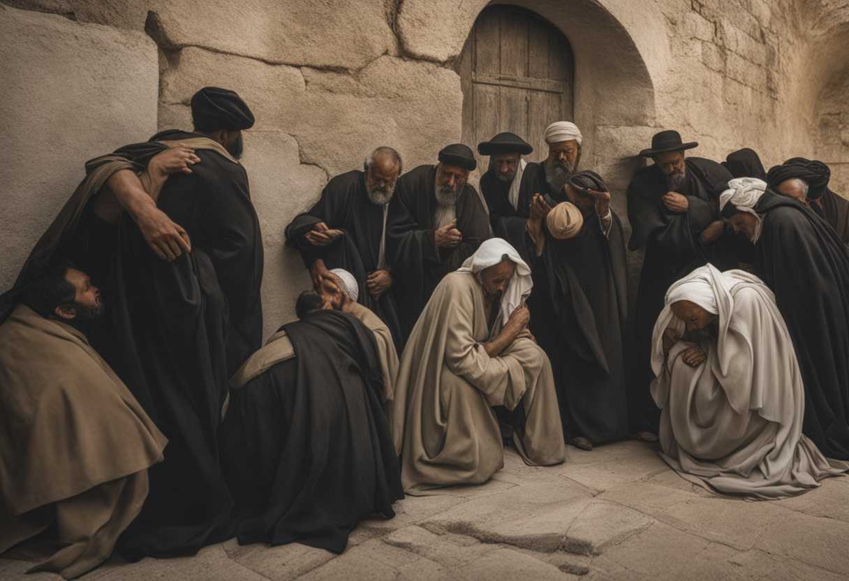 Jerusalem's-mourners-huddle-tear-streaked-faces-whispering-prayers-amidst-crumbling-walls-and-desp_brnz