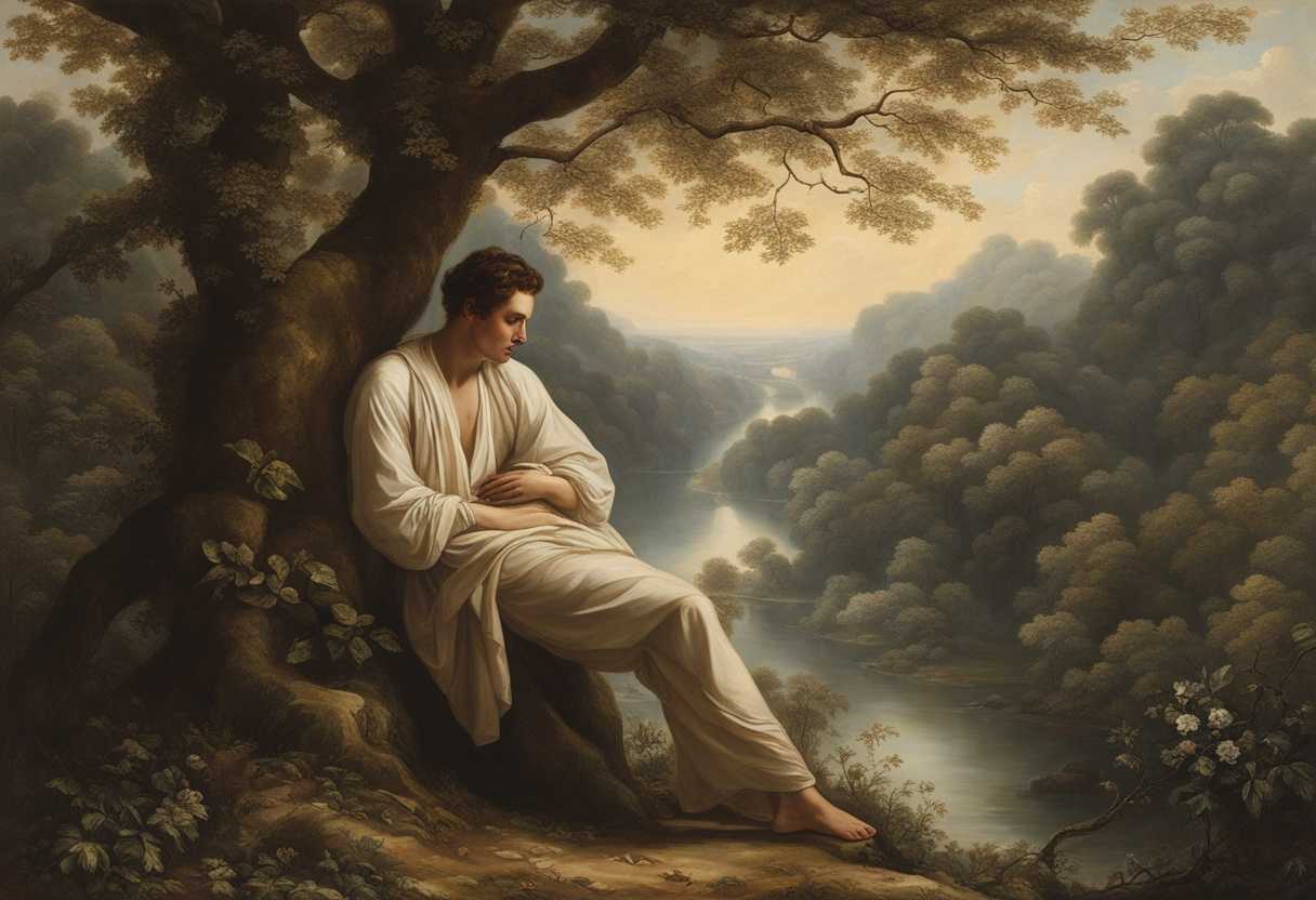 A-man-and-a-tree-in-a-timeless-pose-surrounded-by-nature's-beauty-and-light_agik