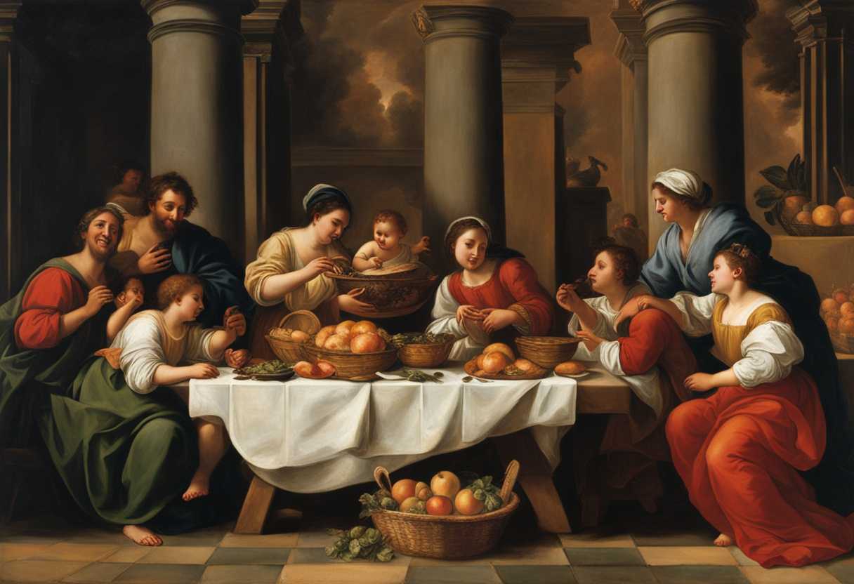 Family-feast-Job-and-children-share-laughter-and-stories-surrounded-by-food-and-warmth_mbof