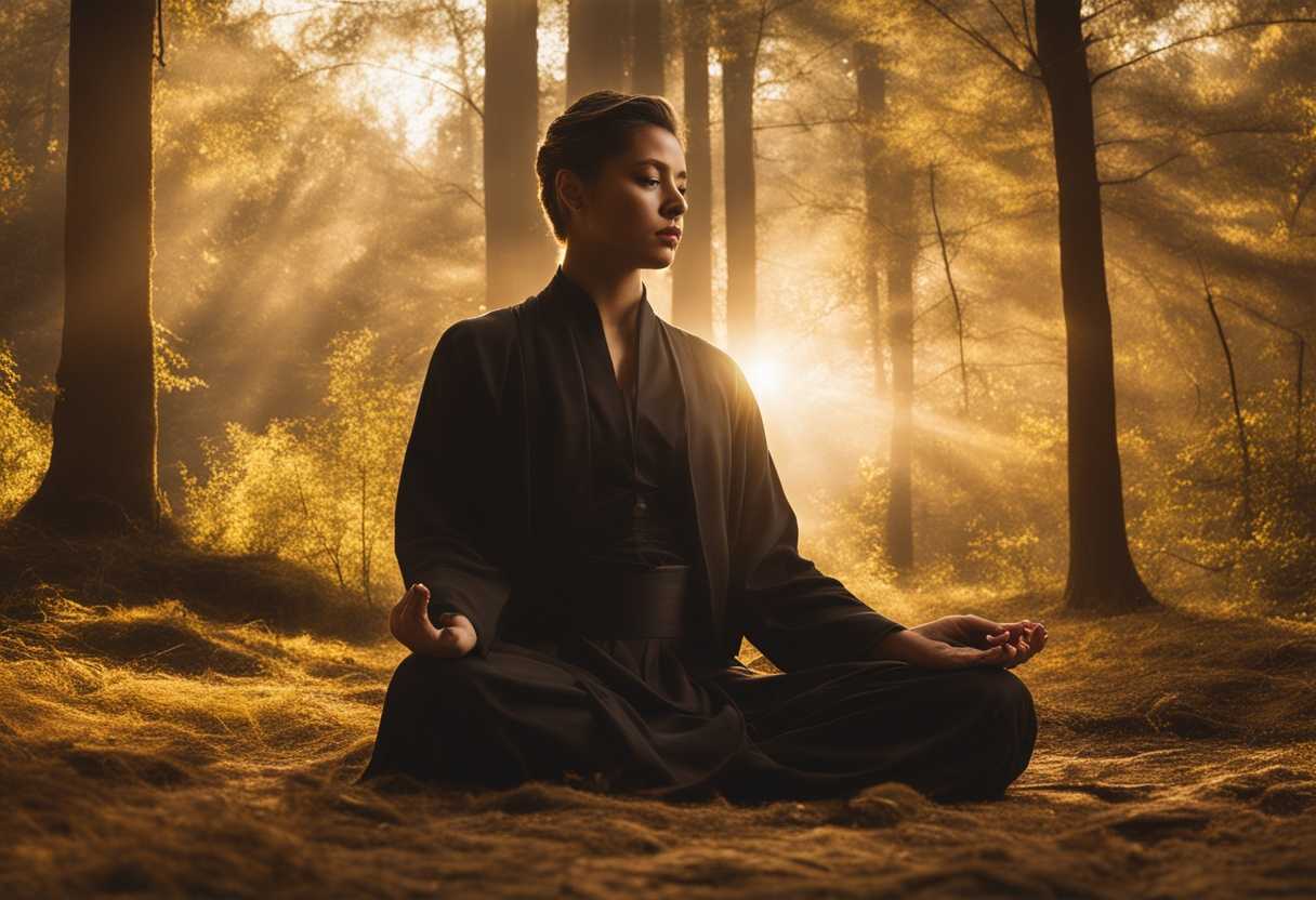 A-person-meditating-in-a-serene-forest-bathed-in-golden-light-embodying-inner-peace_ypqu
