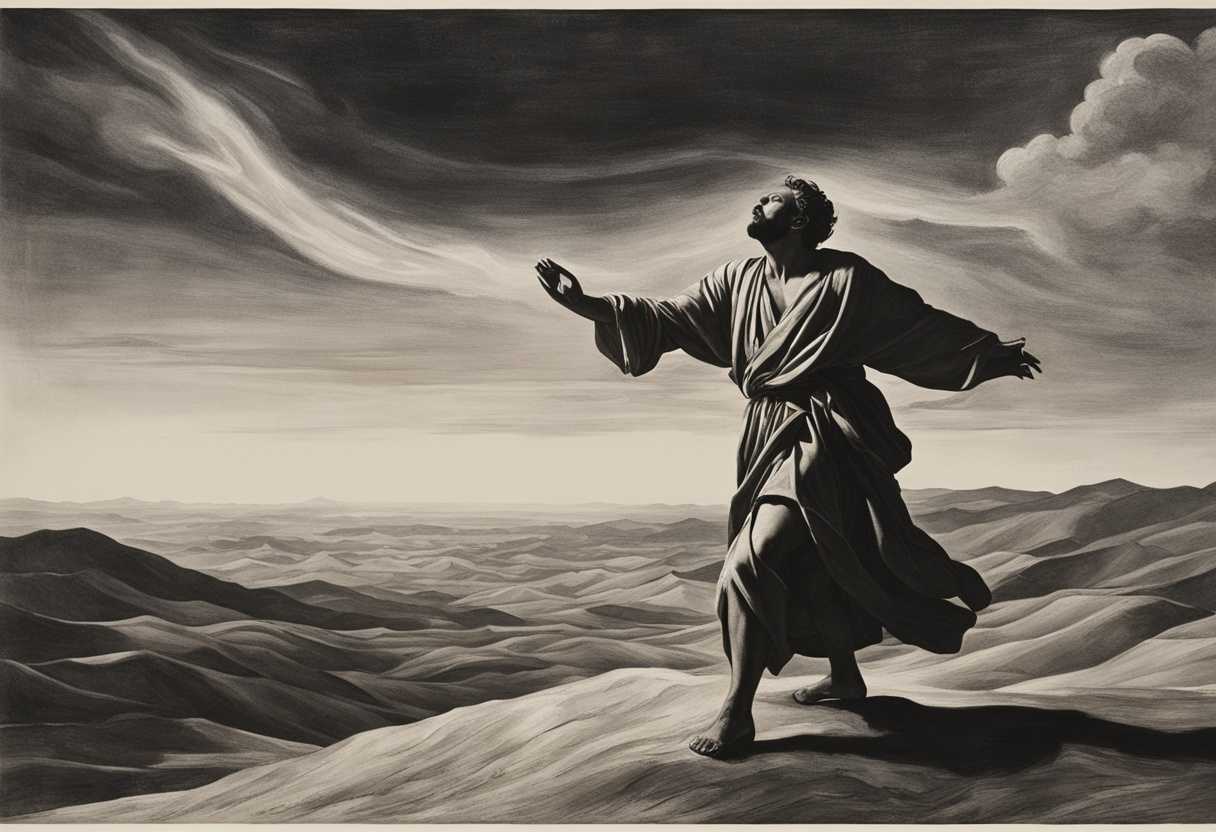 A-man-in-a-desert-tears-streaming-reaching-out-to-the-heavens-in-anguish_whoz