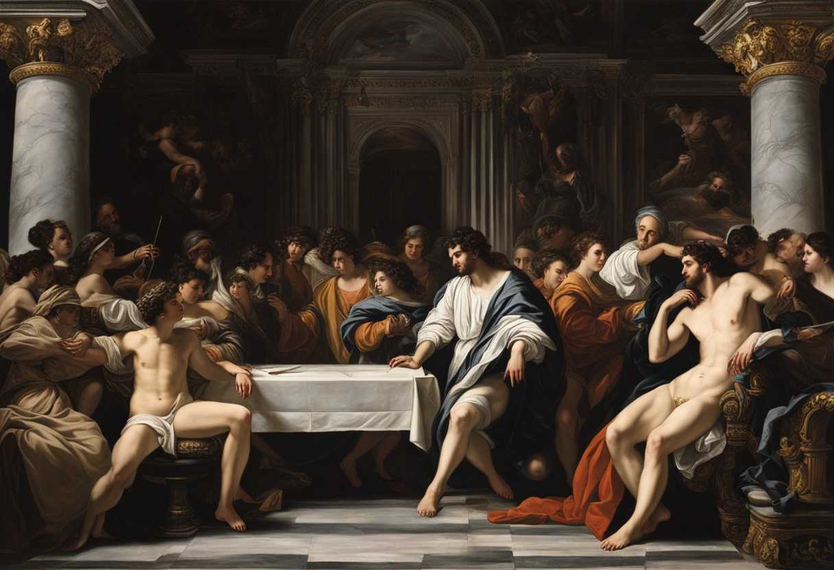 A-wealthy-man-surrounded-by-luxury-faces-a-righteous-figure-as-darkness-looms_vwkz