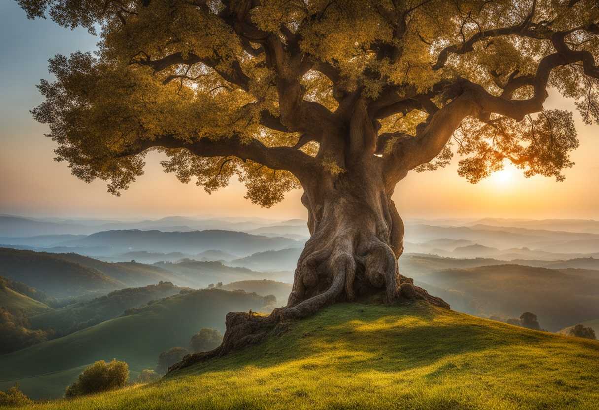 A-majestic-tree-in-the-morning-light-symbolizes-endurance-and-vitality-in-nature's-beauty_gxxu