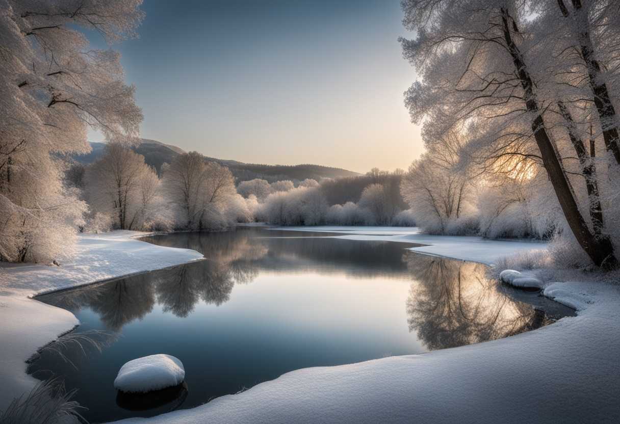 A-serene-winter-scene-a-frozen-lake-reflecting-soft-light-showcasing-intricate-ice-patterns_qcvc