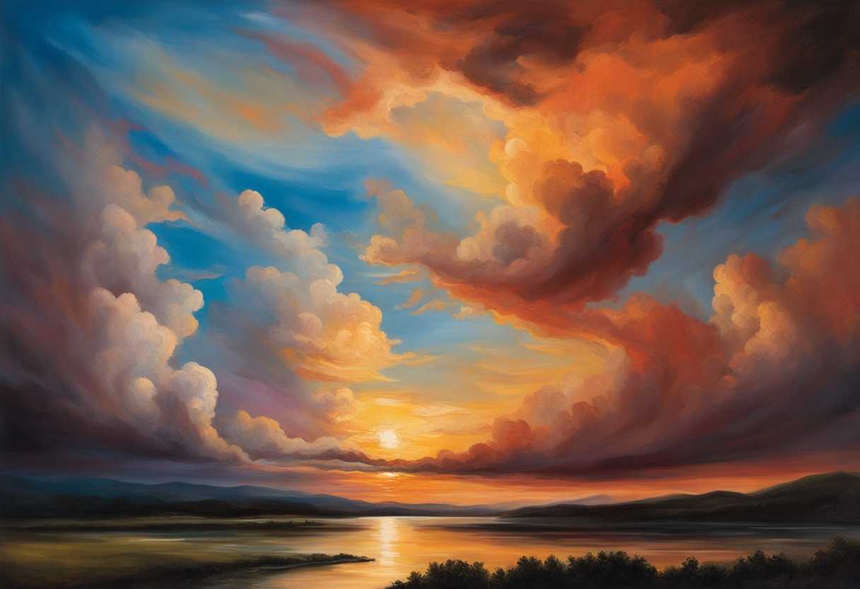 Vibrant-sunset-paints-the-sky-with-billowing-clouds-creating-a-scene-of-ethereal-wonder_csnx