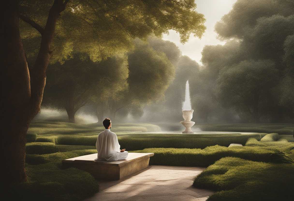 A-person-meditating-in-a-serene-garden-embodying-calmness-and-tranquility_hvwc