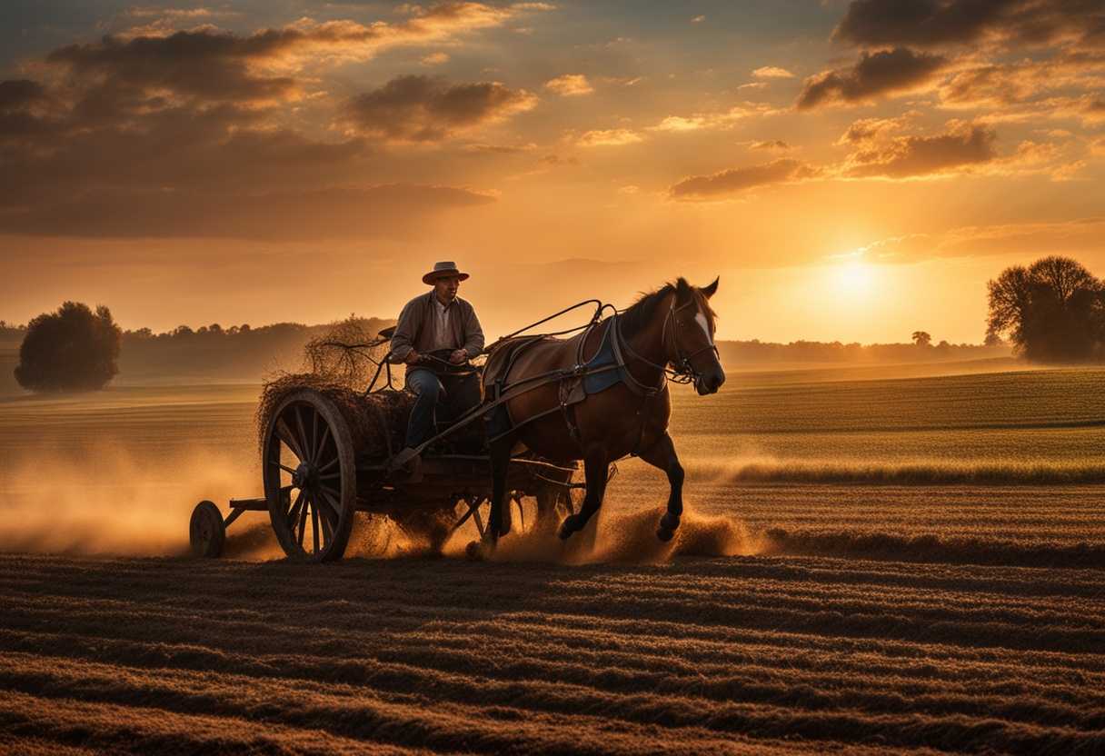 Determined-farmer-plowing-vast-field-at-sunset-embodying-hard-work-and-timeless-connection-to-land_qhnj