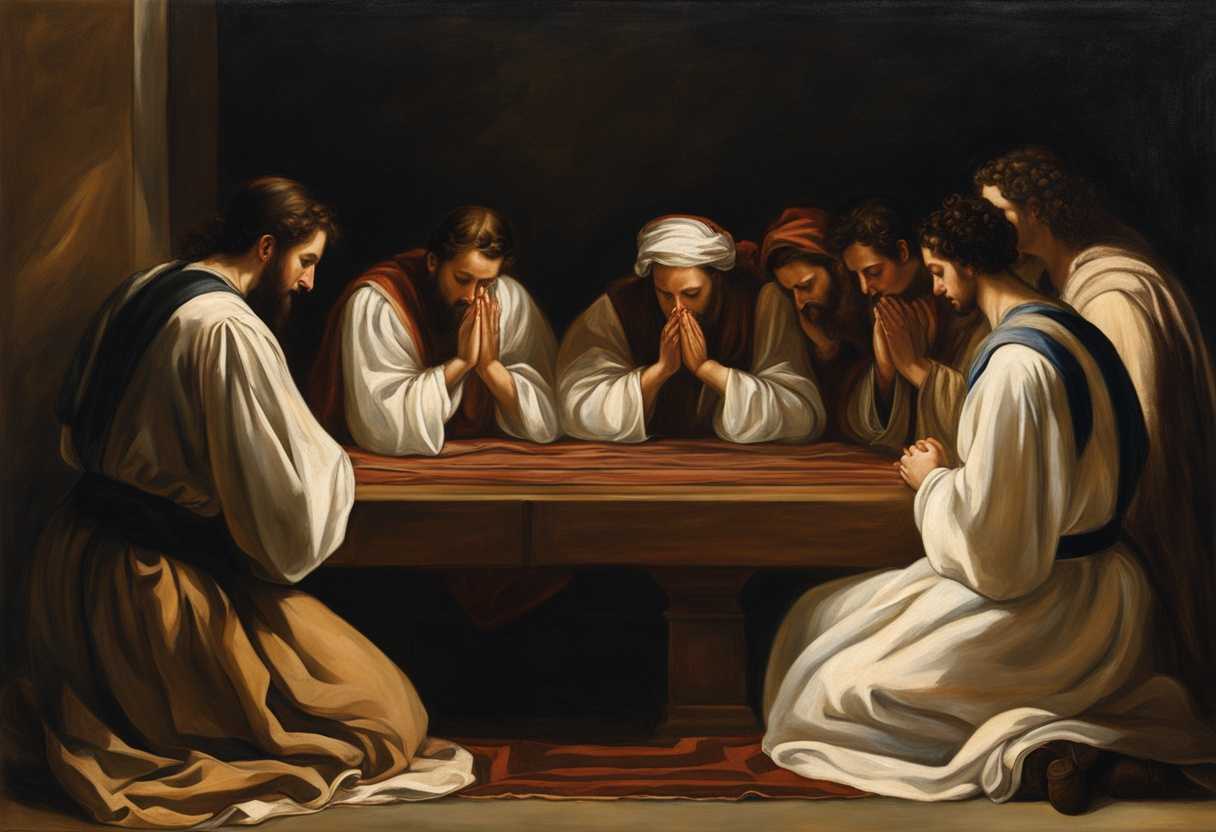 A-circle-of-people-in-traditional-Israeli-clothing-heads-bowed-in-prayer-radiating-unity-and-devot_nufu