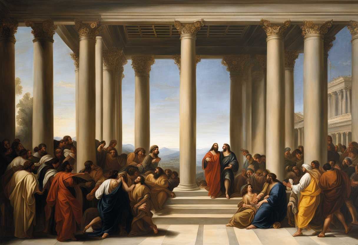 Jesus-debates-with-skeptical-Jews-in-the-grand-colonnade-tension-rising-emotions-high_vayw