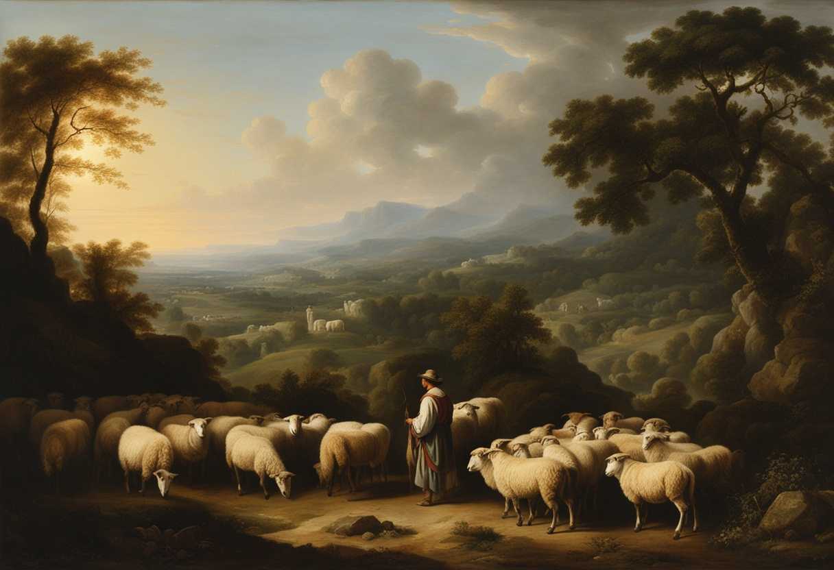 A-shepherd-watches-over-a-flock-of-sheep-in-a-serene-rugged-landscape_rwrb
