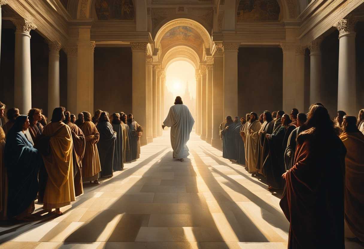 Jesus-walks-through-grand-temple-surrounded-by-visitors-winter-light-casting-long-shadows_nxhb