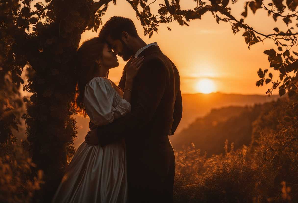 A-couple-embraces-in-the-warm-glow-of-a-sunset-sharing-a-moment-of-deep-connection_bkxt