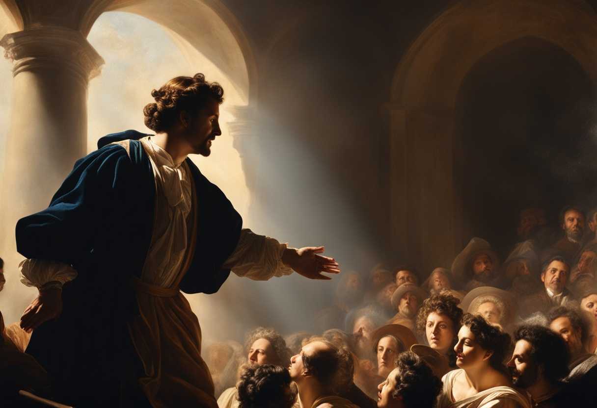 Passionate-speaker-captivates-crowd-in-dramatic-sunlight-casting-dynamic-shadows-in-emotive-scene_qbwd