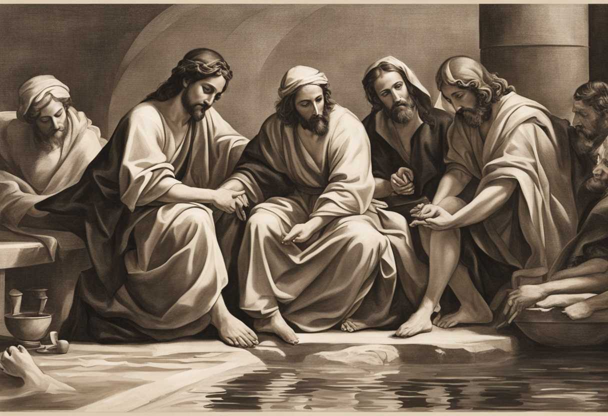 Jesus-humbly-washes-disciples'-feet-foretelling-events-creating-an-intimate-and-emotional-moment_huem