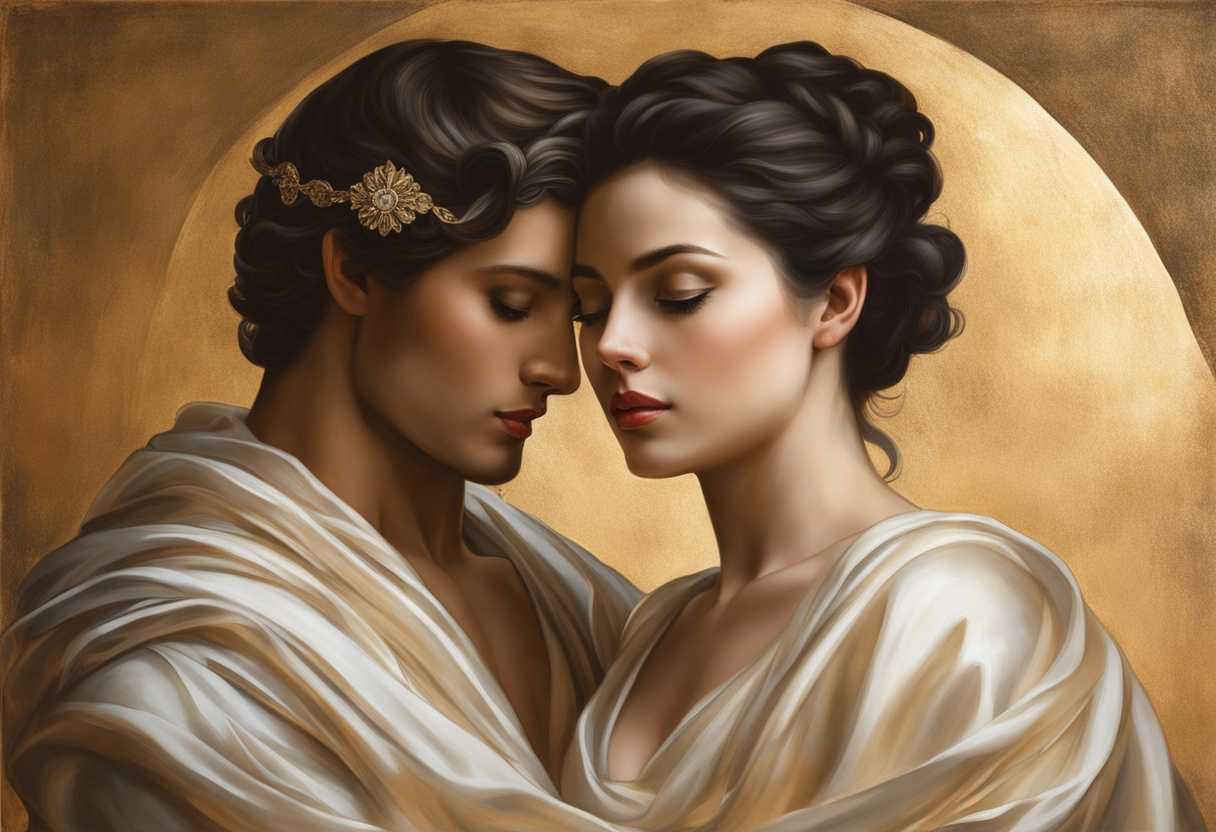 A-couple-in-a-golden-lit-embrace-gazing-lovingly-with-a-timeless-classic-feel_kmrv