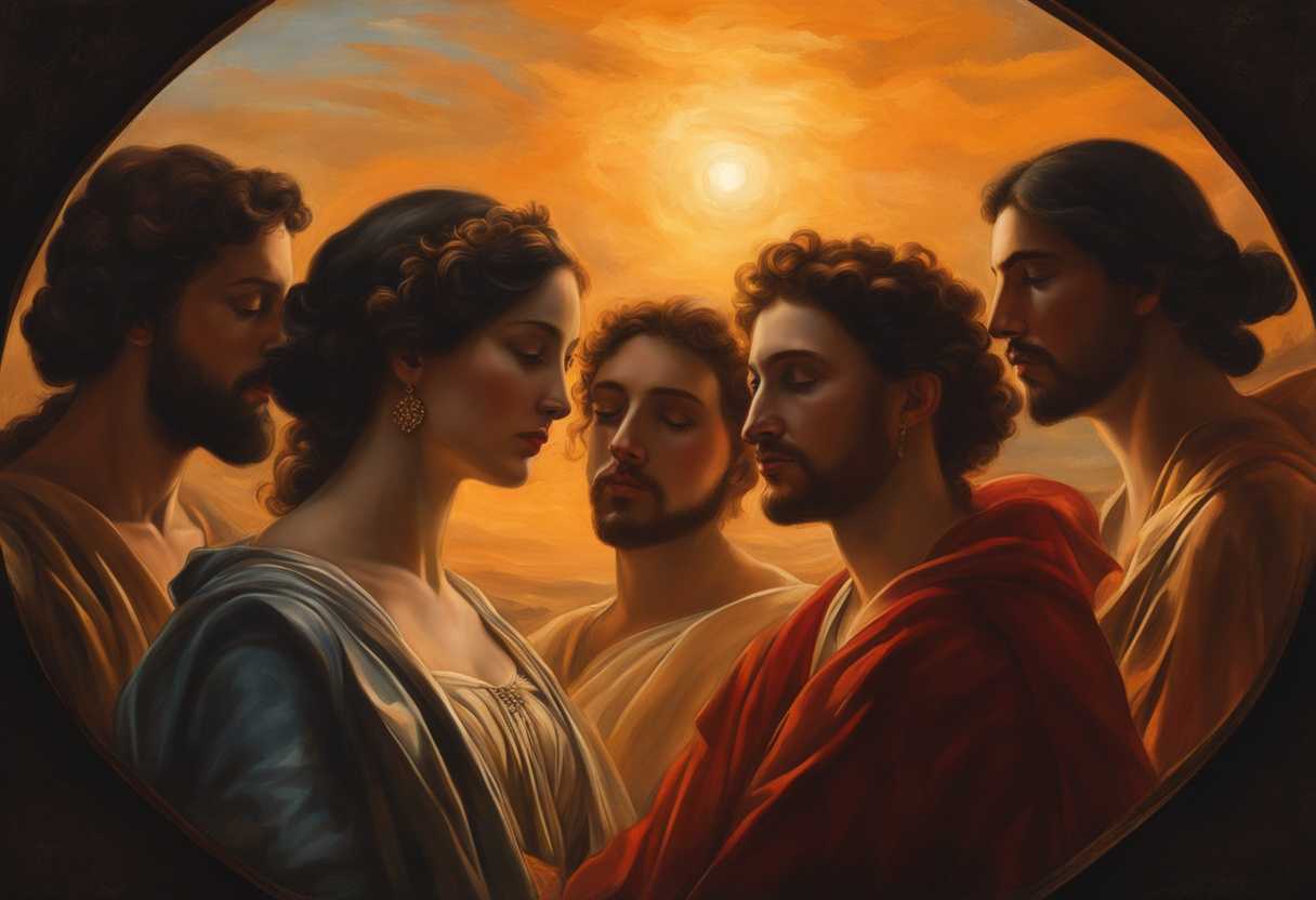 People-in-a-circle-faces-glowing-in-sunset-deep-conversation-unity-love-and-compassion_uljf