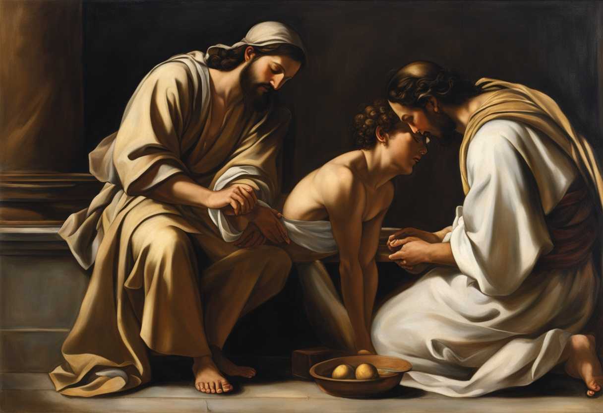 Peter-and-Jesus-share-a-poignant-foot-washing-moment-contrasting-emotions-and-postures-timeless-an_eeee