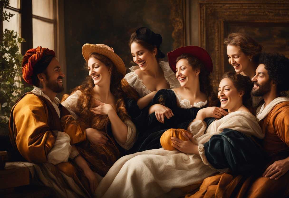 Close-knit-group-sharing-laughter-and-stories-in-a-cozy-warmly-lit-living-room_vhmm