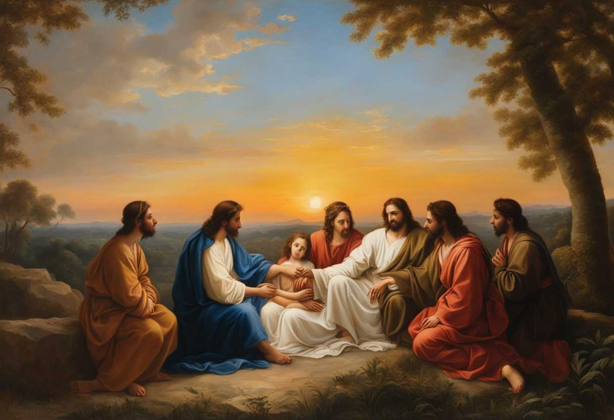 Jesus-and-disciples-share-love-and-devotion-in-serene-sunset-setting_dsfi