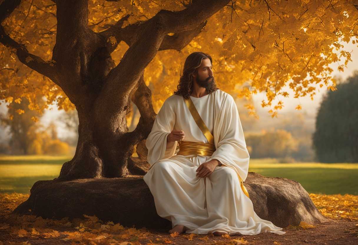 Jesus-sits-under-a-golden-tree-radiating-wisdom-and-compassion-surrounded-by-ancient-scriptures_hpvu