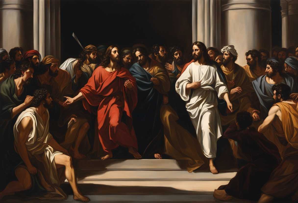 Jesus-confronts-Judas-in-a-crowd-emotions-high-shadows-and-light-intensify-the-tension_akkg