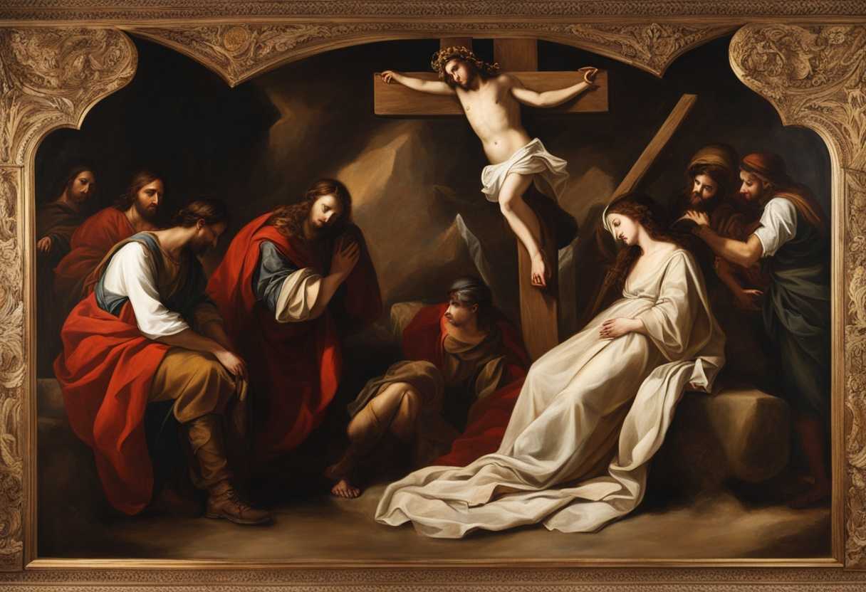 Emotional-religious-tableau-Jesus-on-the-cross-Mary-Mary's-sister-Mary-Magdalene-soldiers-grie_dkbk