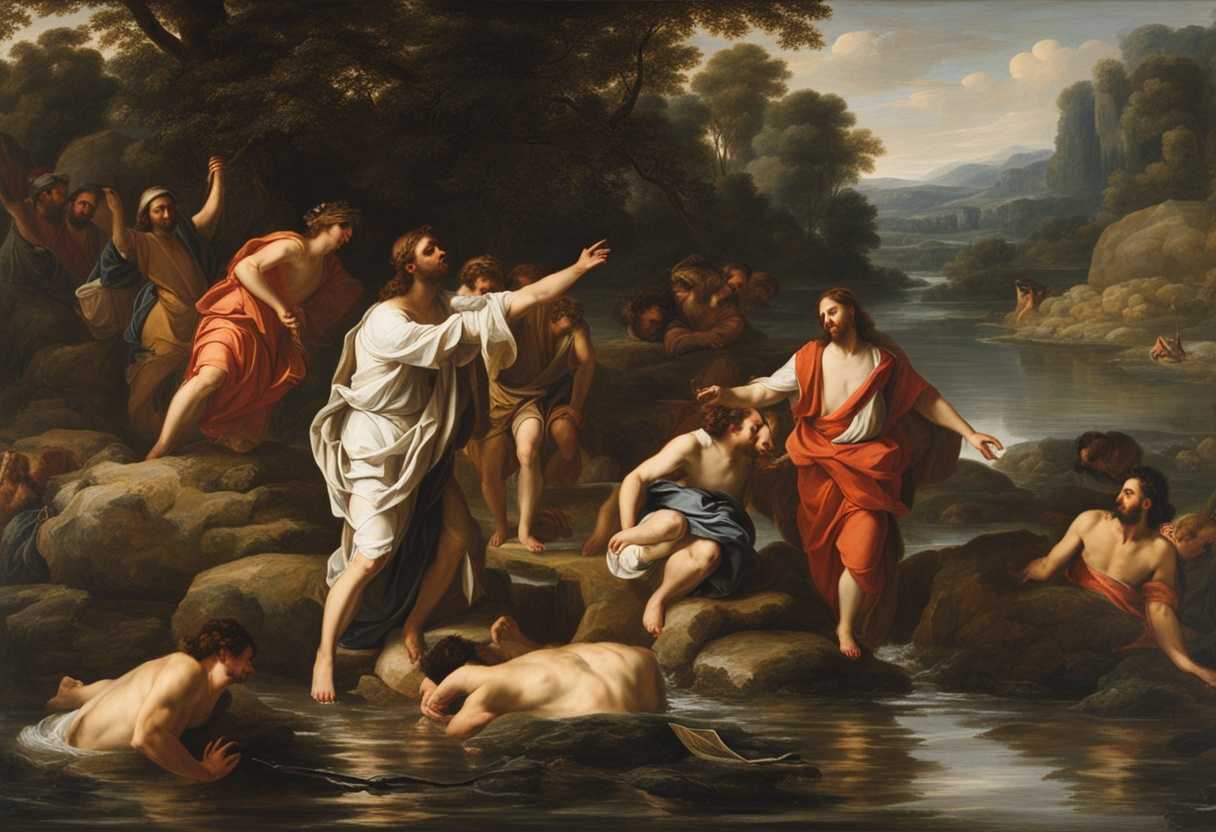Jesus-and-John-the-Baptist-baptizing-followers-in-a-river-surrounded-by-awe-and-reverence_kqod
