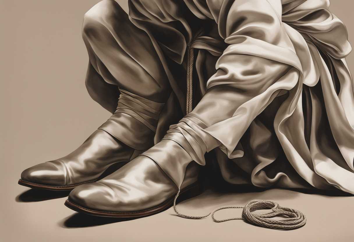 A-person-kneeling-with-perfectly-tied-shoes-hands-poised-to-untie-radiating-humility-and-respect_cizn