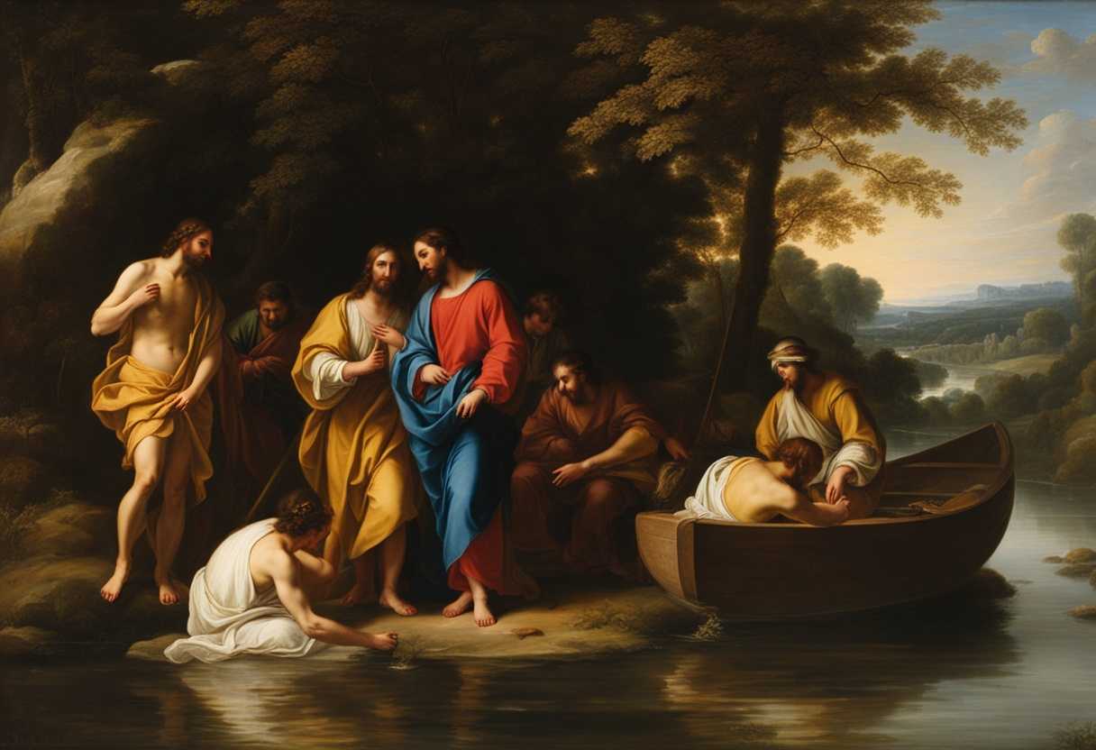 Jesus-and-his-disciples-gather-by-a-peaceful-river-joined-by-John-the-Baptist_mvur