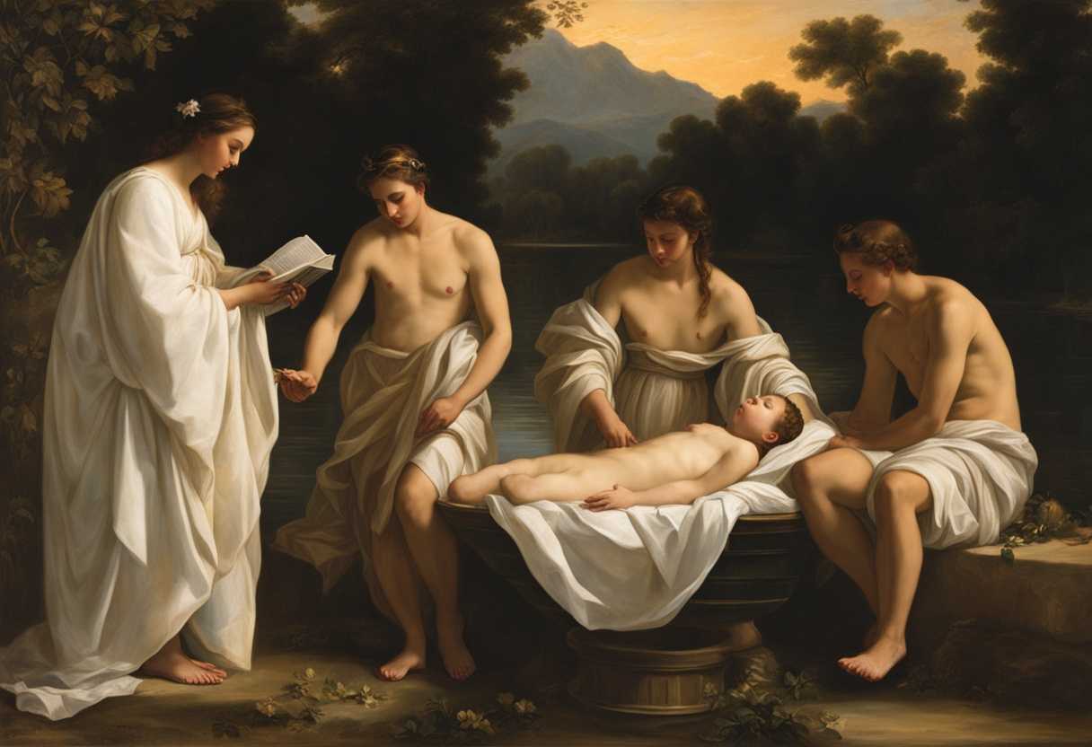 A-serene-baptism-at-sunset-gentle-support-solemn-contemplation-and-spiritual-tranquility_pjss
