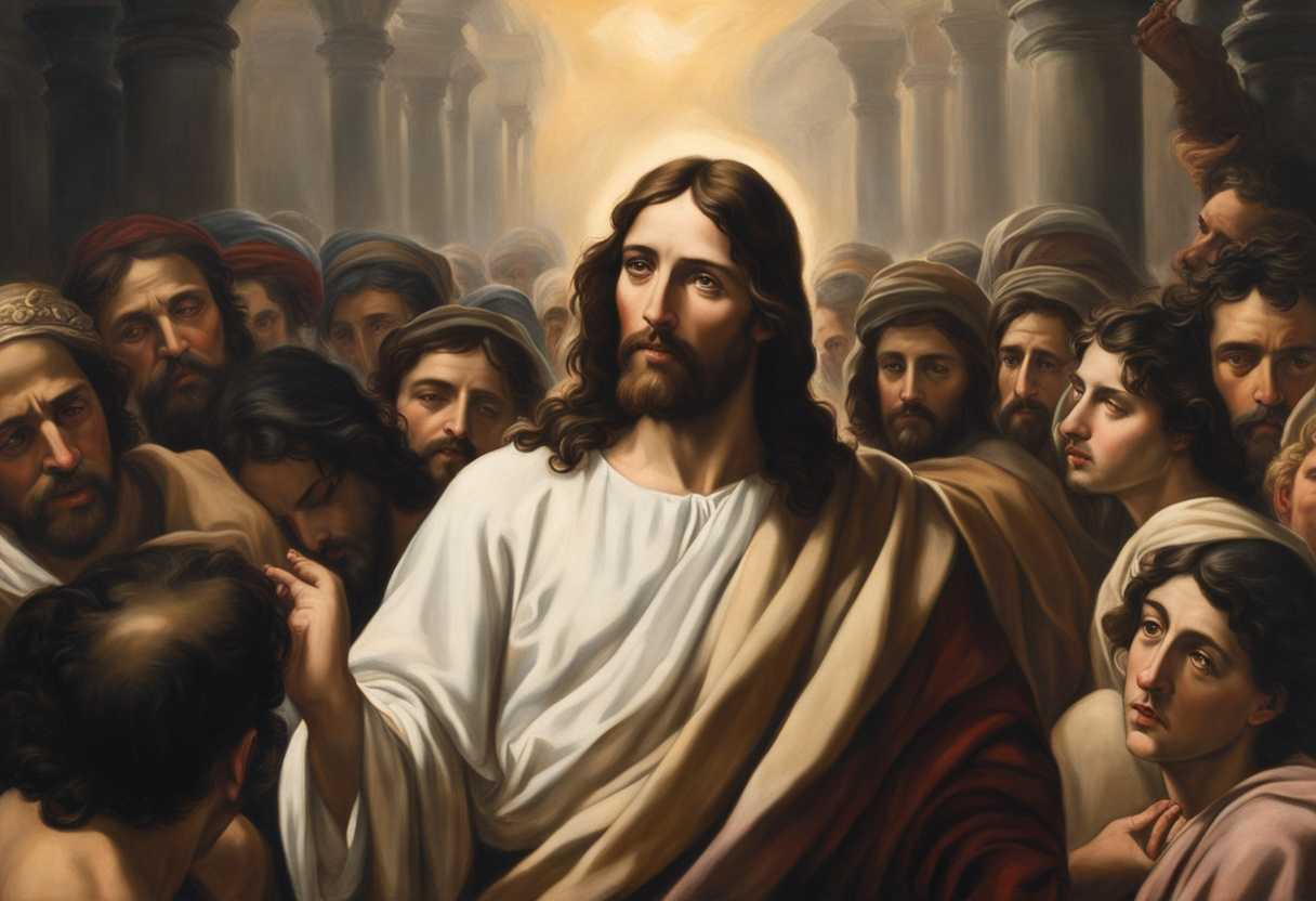 Jesus-surrounded-by-a-crowd-of-desperate-hopeful-invalids-his-compassionate-eyes-bringing-miraculo_fftz