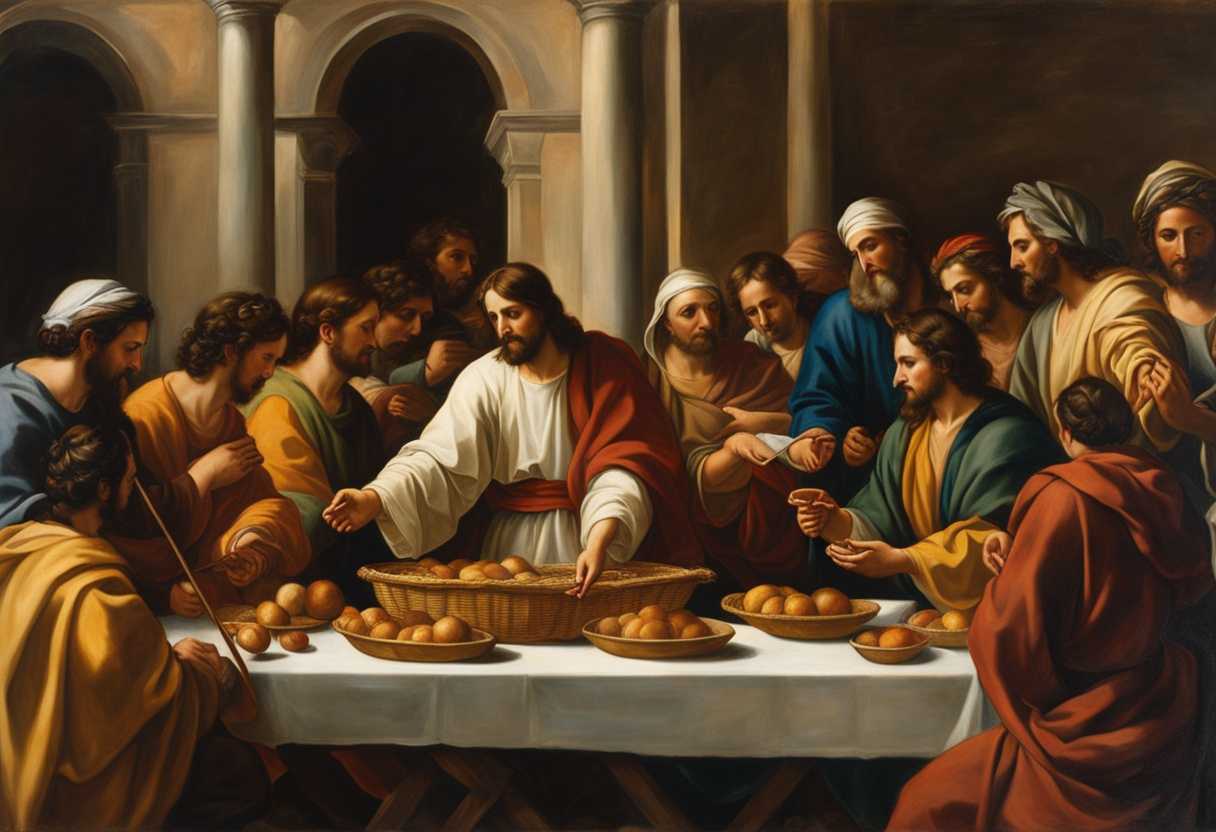 Jesus-multiplies-loaves-and-fish-for-a-large-crowd-on-a-serene-mountain_wkhu