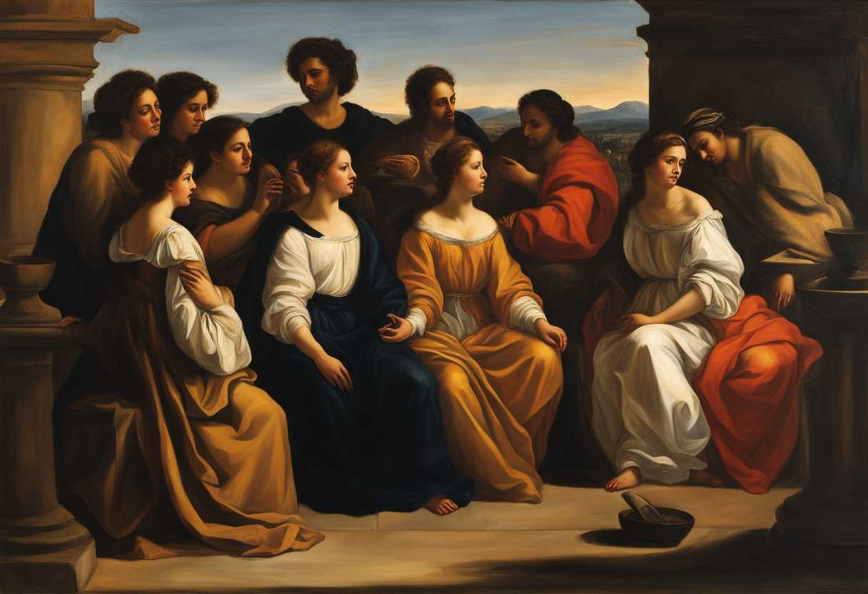 Diverse-community-encircles-a-figure-in-the-setting-sun-exuding-confidence-wisdom-and-connection_tlhp