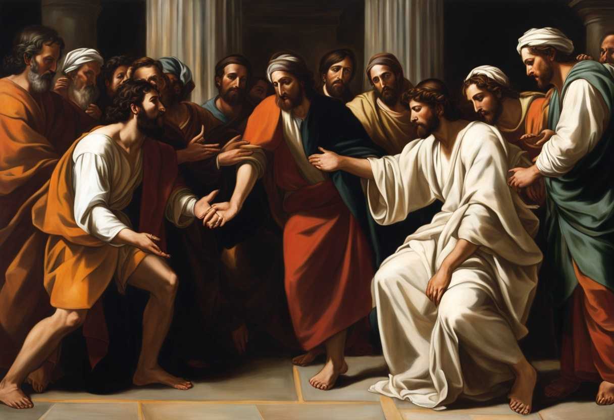 Jesus-and-disciples-heal-blind-man-Pharisees-challenge-crowd-watches-in-awe-and-tension_bkla