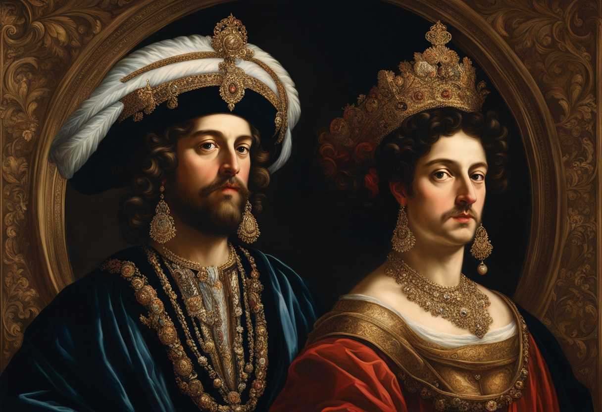Regal-kings-in-ornate-attire-exude-power-and-authority-with-commanding-gazes-and-dignified-expressio_nnjk