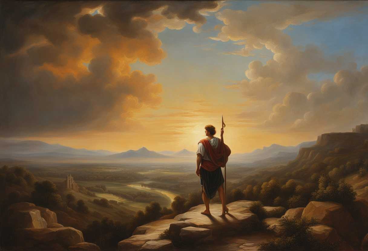Joshua-stands-with-the-Lord-in-a-vast-sunset-landscape-embodying-determination-strength-and-divin_uayv