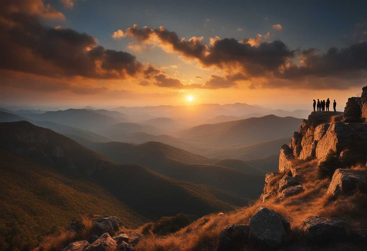 People-on-mountain-peak-at-sunset-embodying-strength-and-courage-facing-horizon-with-resolve_uedw